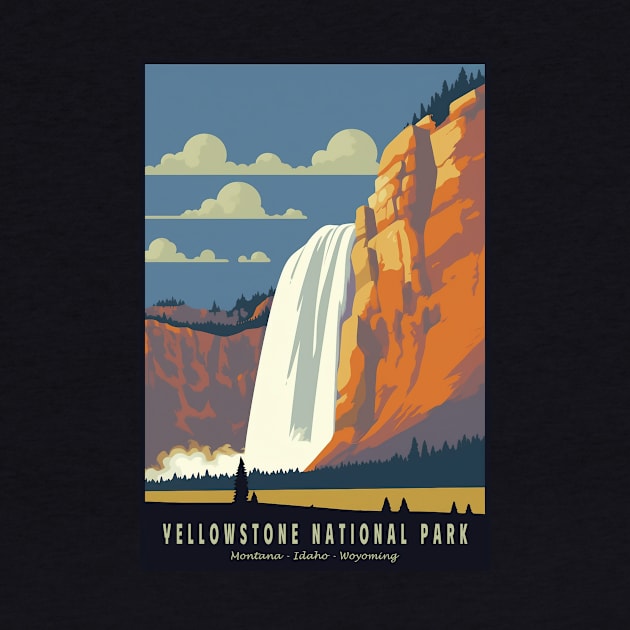 Yellowstone National Park Vintage Poster by GreenMary Design